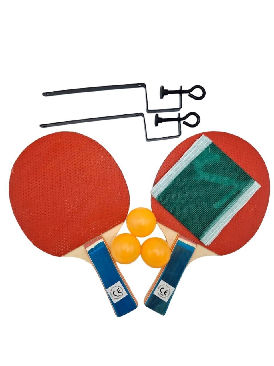 2er-Set Tischtennis Schläger mit Netz und 3 Bällen Freizeit  mit Schnellspann