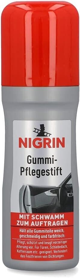 NIGRIN Gummipflegestift Gummi Pflege für Türdichtung Schiebedach Kofferraum 75ml