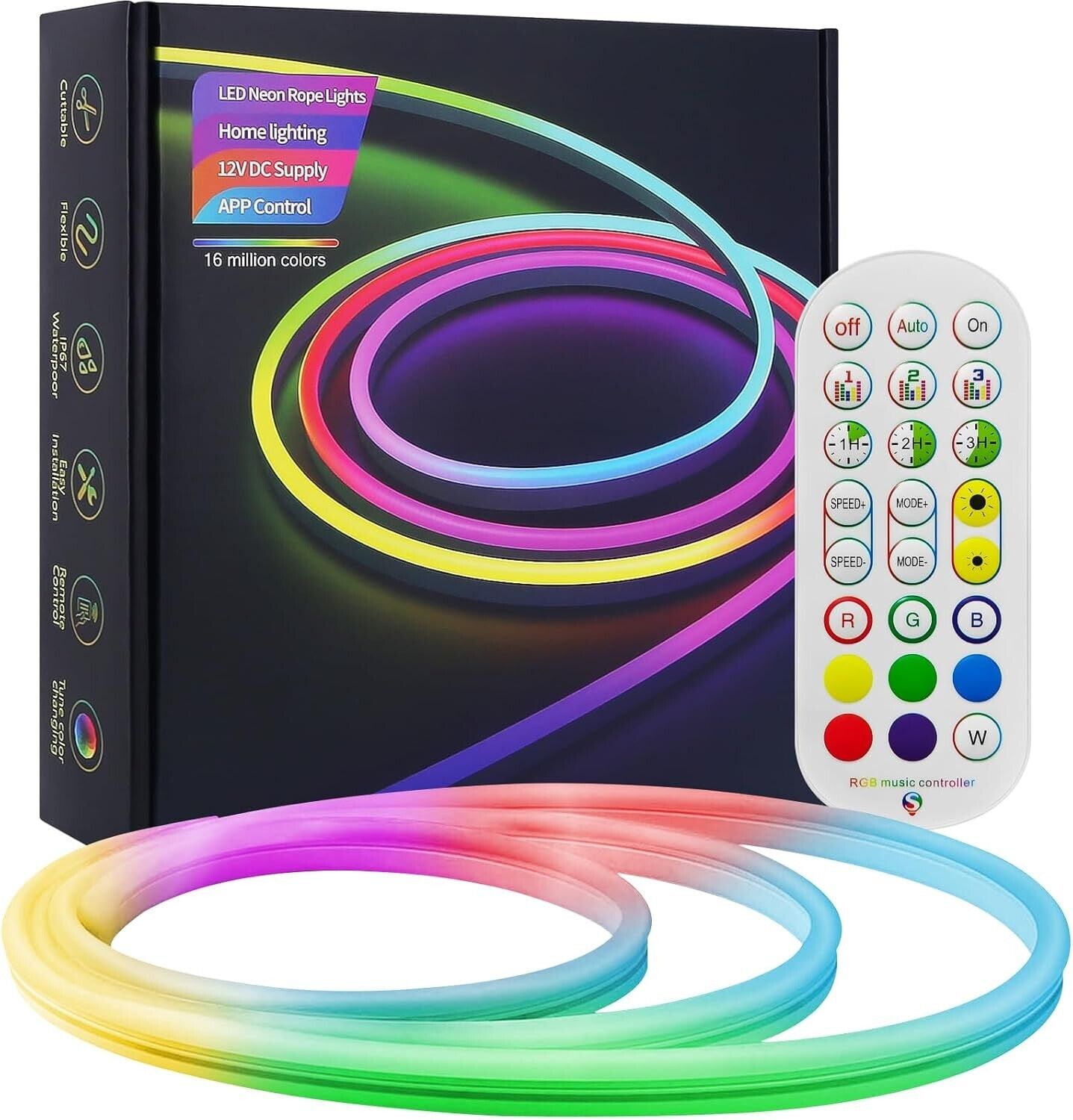 Neon LED Strip Streifen RGB Flex Schlauch diffus Lichtband Dimmbar 3 Meter App