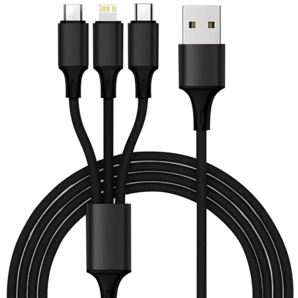 Zigarettenanzünder Ladegerät Auto Handy Ladeadapter KFZ USB 3.0 4 Ports + Kabel