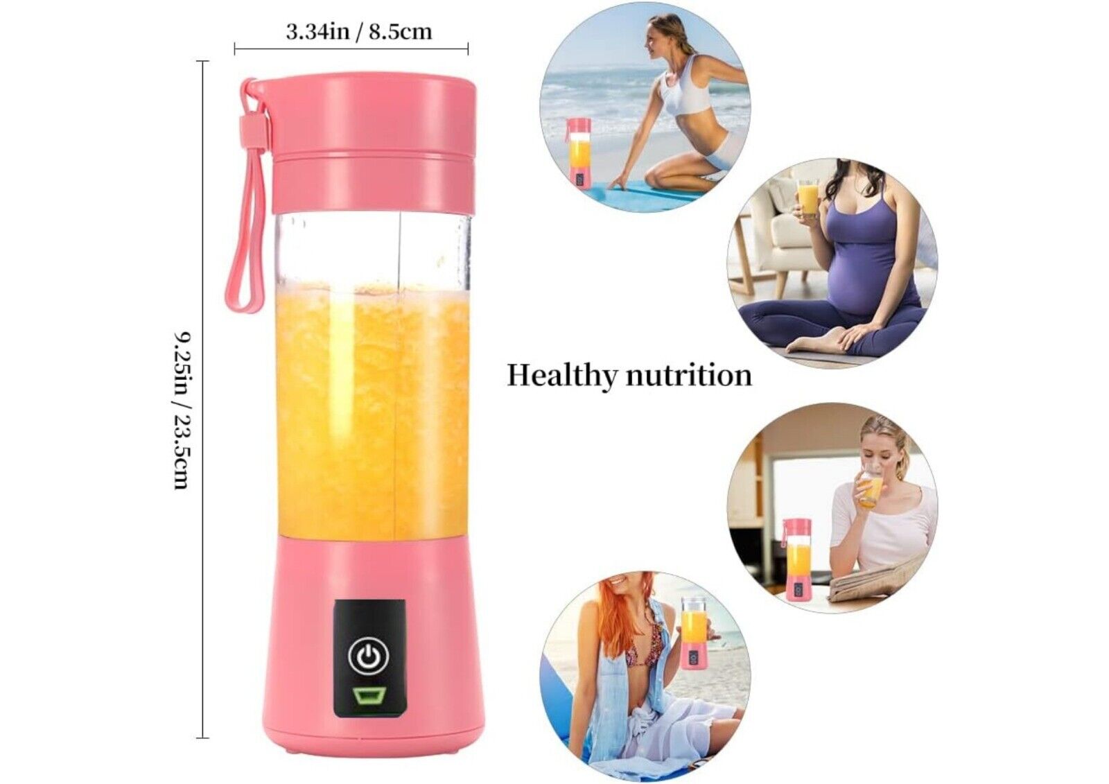 Mini Smoothie Maker, Tragbarer Portable Mixer to go, USB Wiederaufladbar, 380ml✅