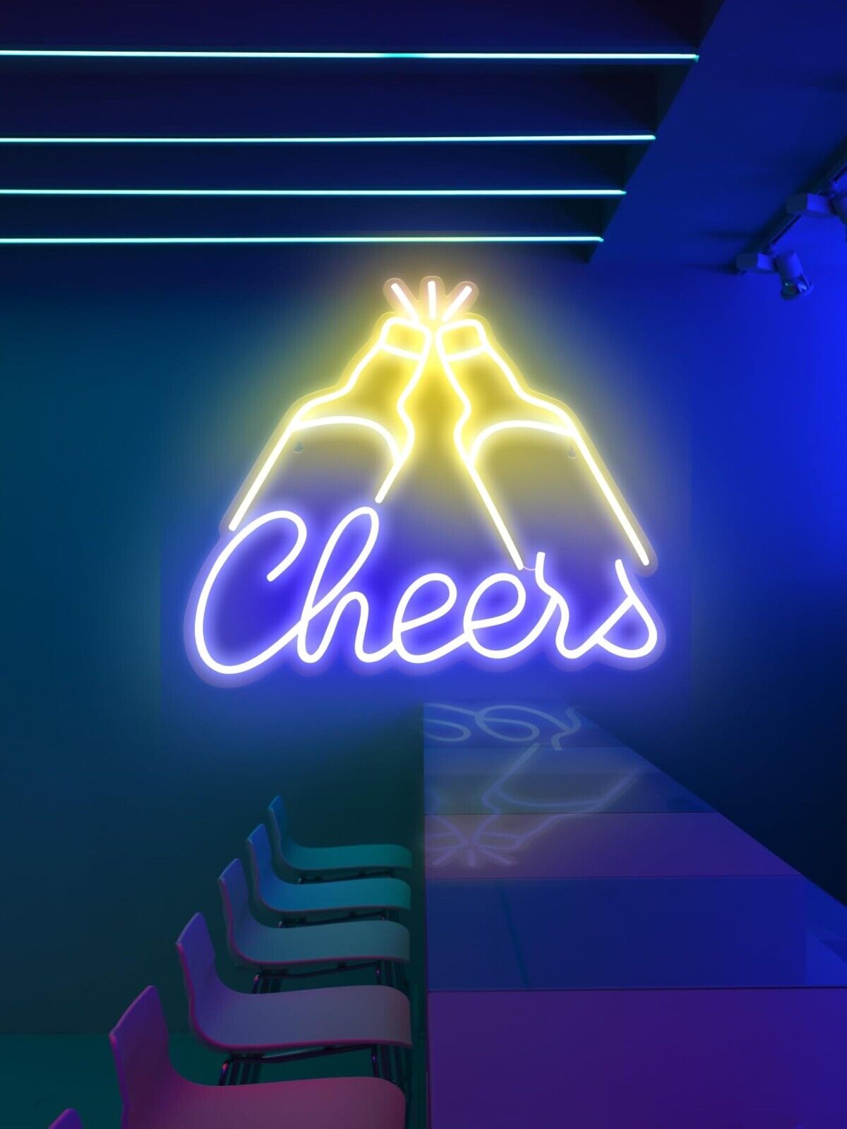 CHEERS Neonschild LED Leuchtreklame Bar Neon Sign Wanddekoration Nachtlichter