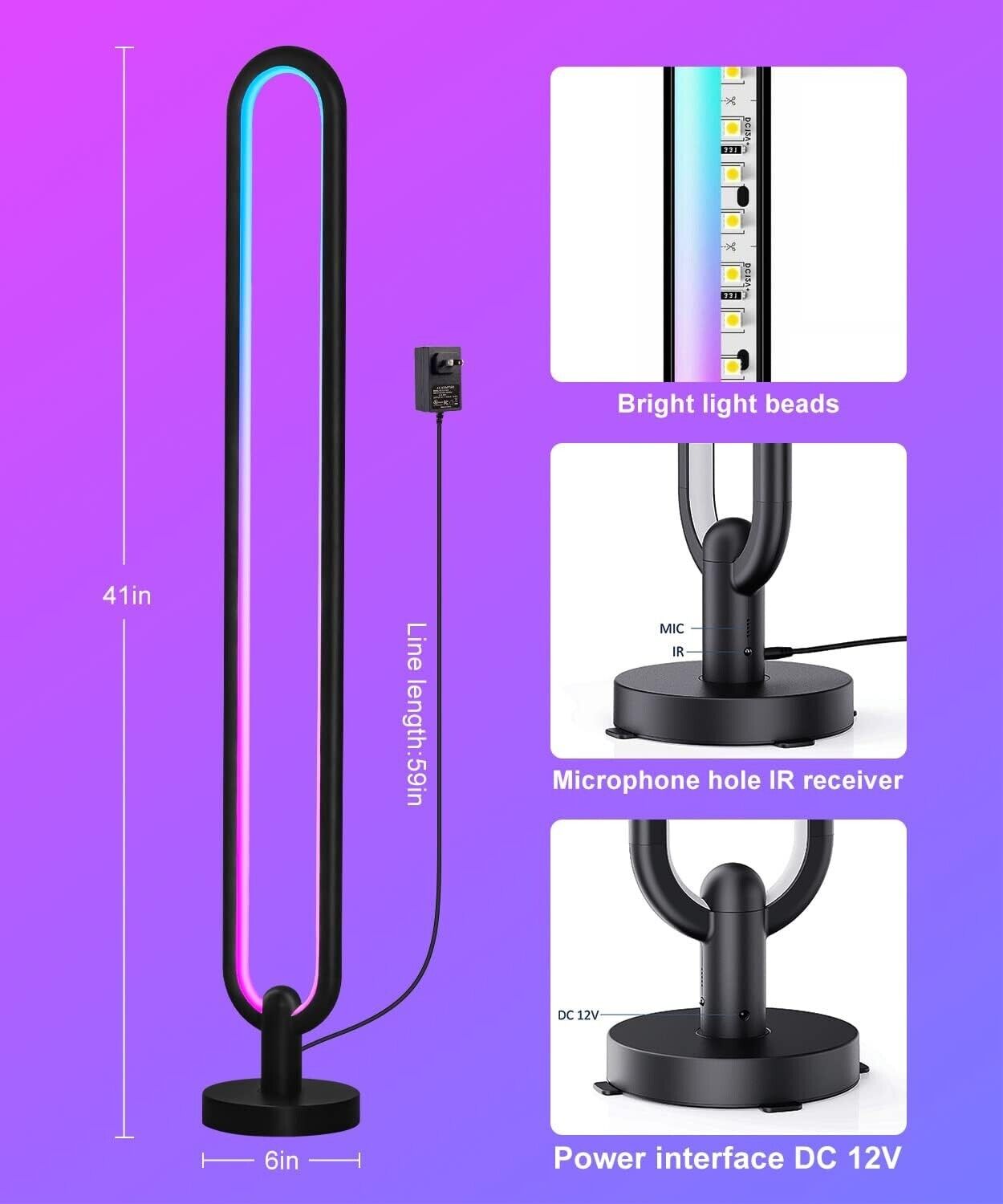 Smart Bluetooth LED-Licht, RGB Ambient Lampe Mit Multi-Modi Und Musik Sync Modi