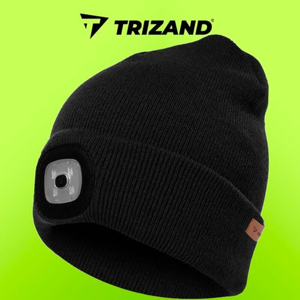 Wintermütze warme Strickmütze mit LED Licht aufladbar USB Beanie Mütze