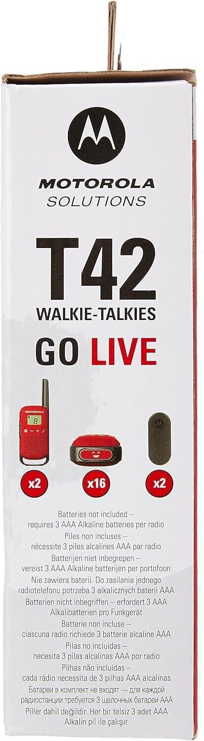 MOTOROLA TALKABOUT T42 TWINPACK ROT PMR446 LIZENZFREI BIS ZU 4 KM REICHWEITE !!