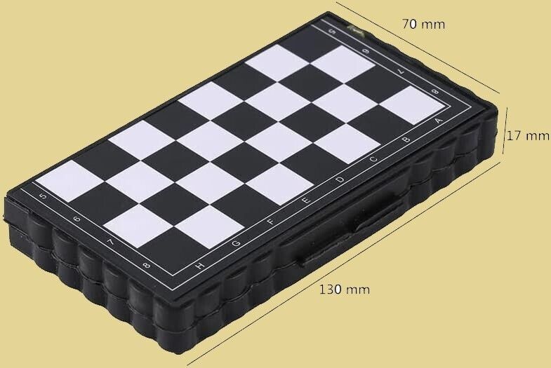 Schachbrett - Mini Schach Spiel to go 13 x13cm - magnetisch faltbar - Spaß Spiel