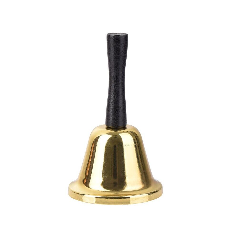 Glocke Tischglocke Handglocke Weihnachtsmannglocke aus Metall mit goldener Dekor