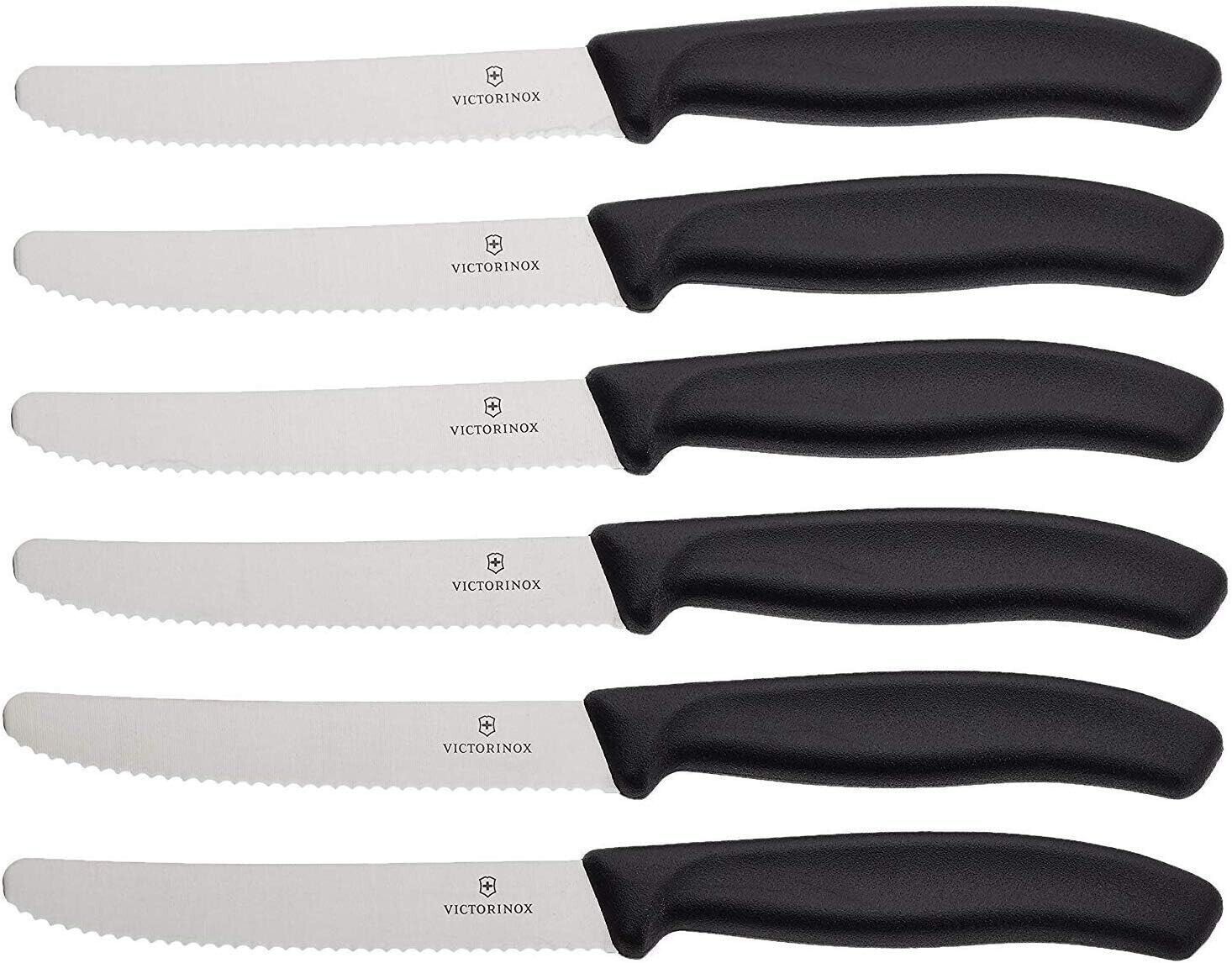 6 VICTORINOX Swiss Classic coltelli da tavola a punta tonda lama liscia 11cm