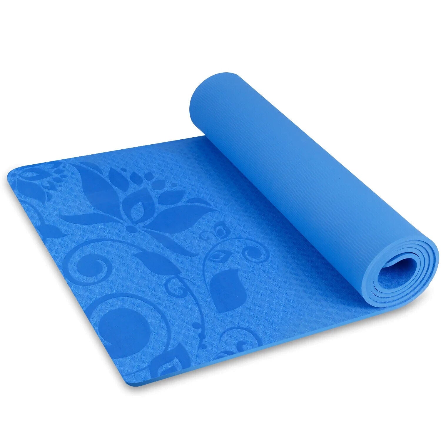 Blau Yogamatte Gymnastikmatte rutschfest TPE Sport- u.Fitnessmatte 180x60x0,7cm