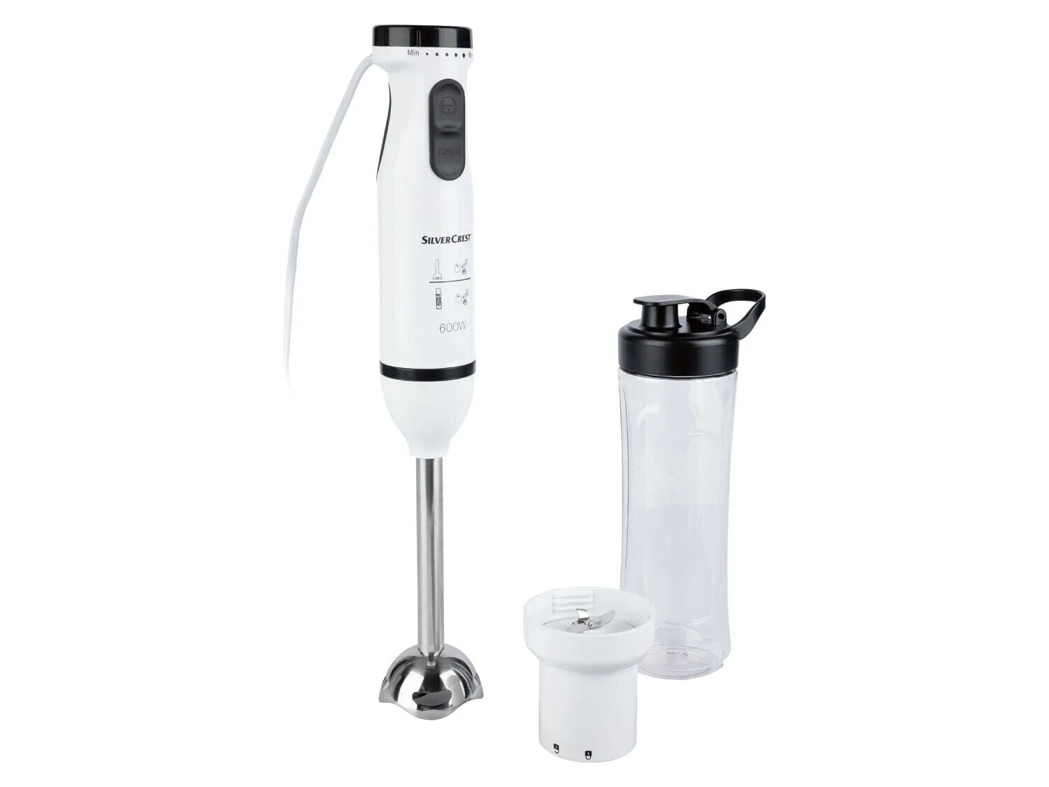 SILVERCREST® Stabmixer mit Smoothiemakeraufsatz 600 Watt + To Go Becher Neu Ovp