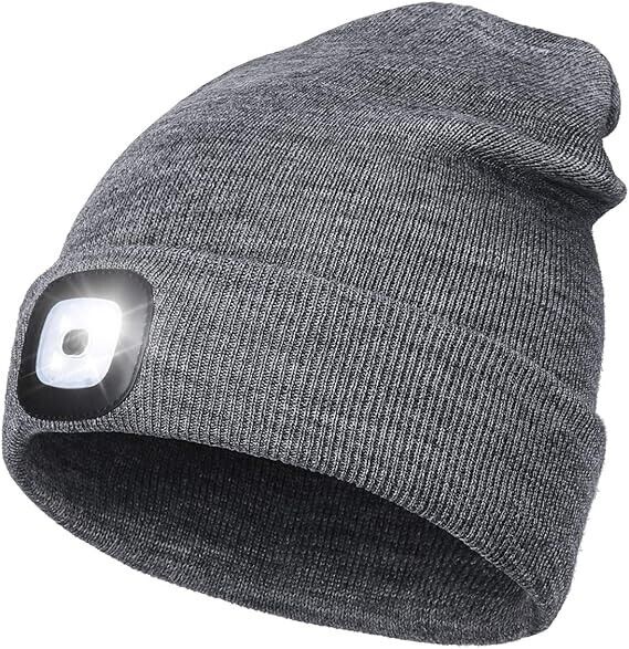 Wintermütze warme Strickmütze mit LED Licht aufladbar USB Beanie Portwest Mütze