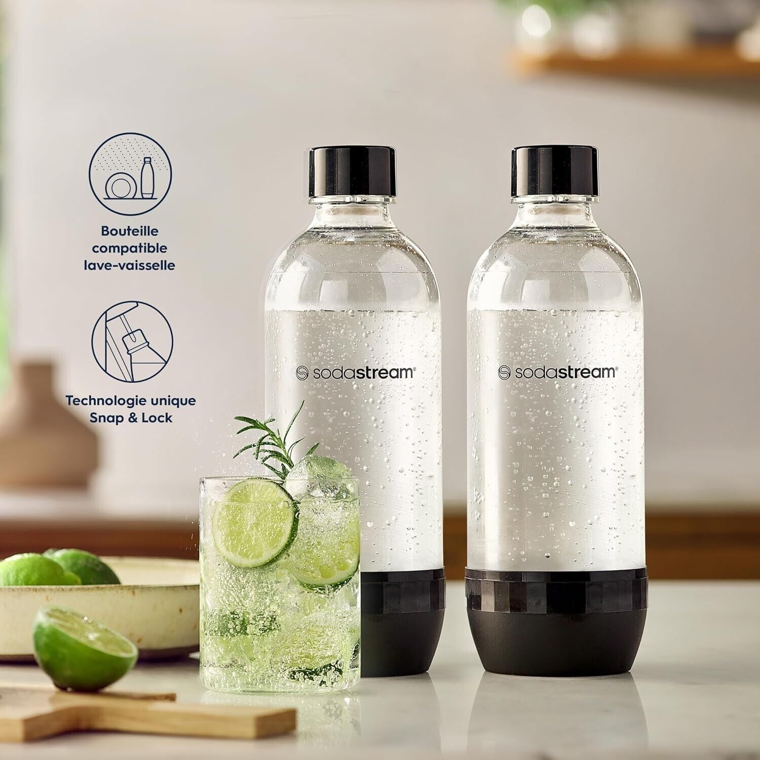 SodaStream DuoPack, Durchsichtig, 2x 1L Tritan-Flasche - spülmaschinengeeignet!