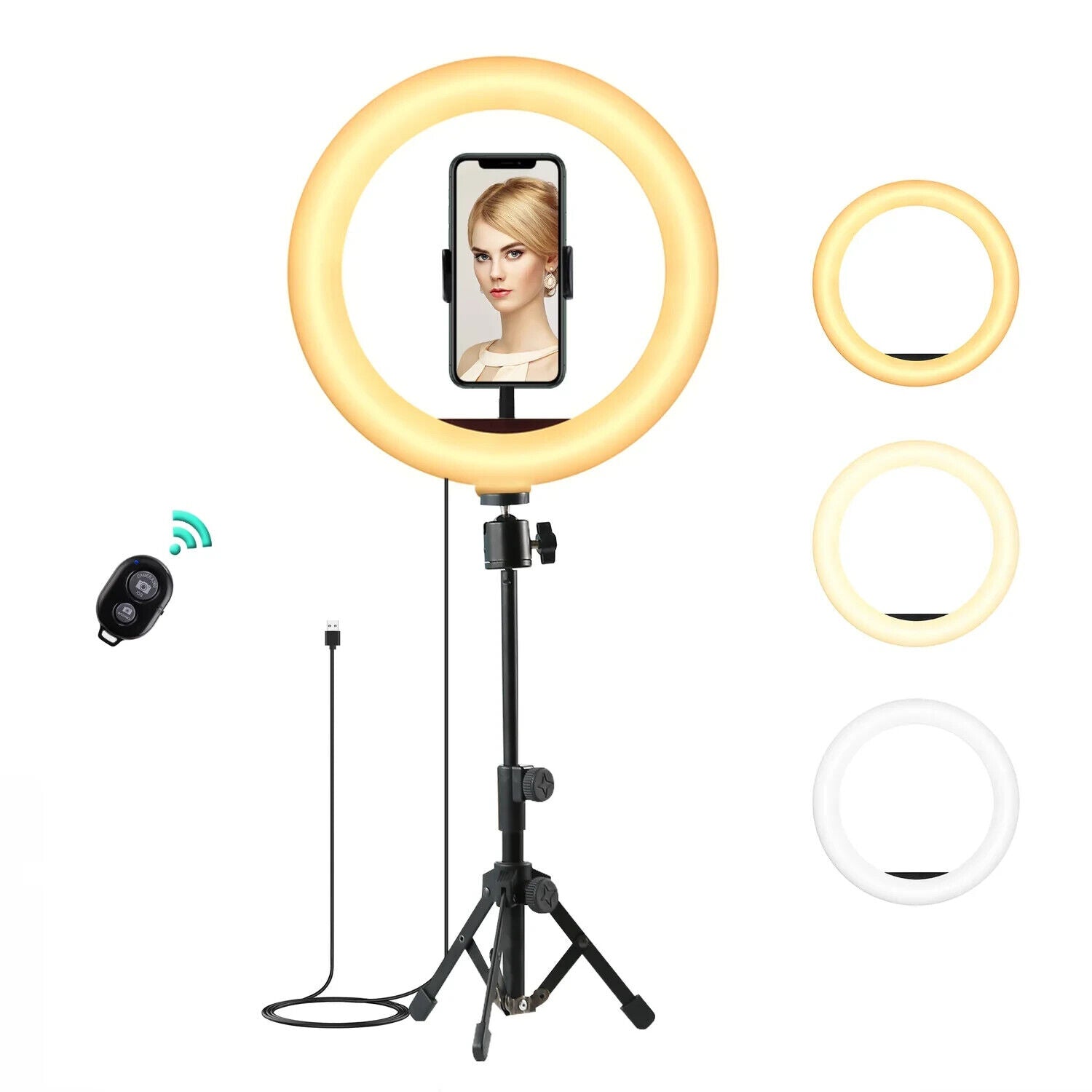 10" LED Ringlicht TikTok mit Stativ Set Handy Ringleuchte Selfie Dimmbar Lampe