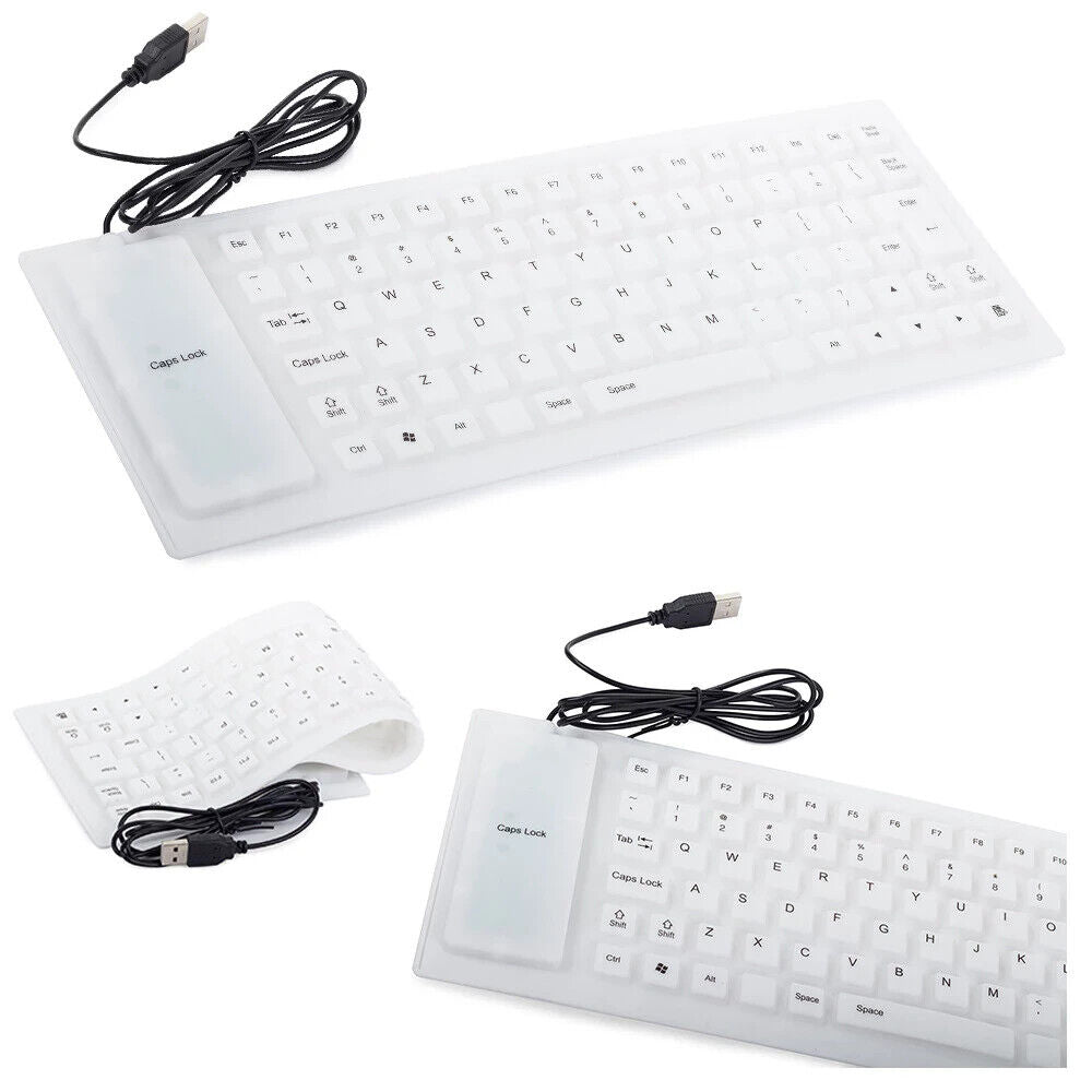 Tastatur Flexibel Wasserfest USB Soft-Touch Tasten Faltbare Silikontastatur