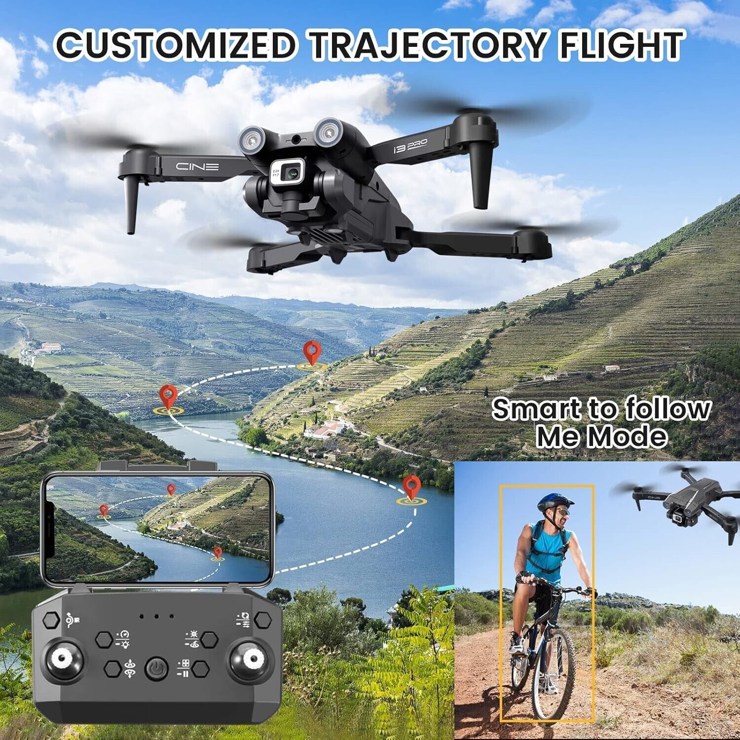 Drohne mit 4K HD Kamera 5G Wifi GPS RC Faltbare Quadcopter 40 Minuten Flugzeit