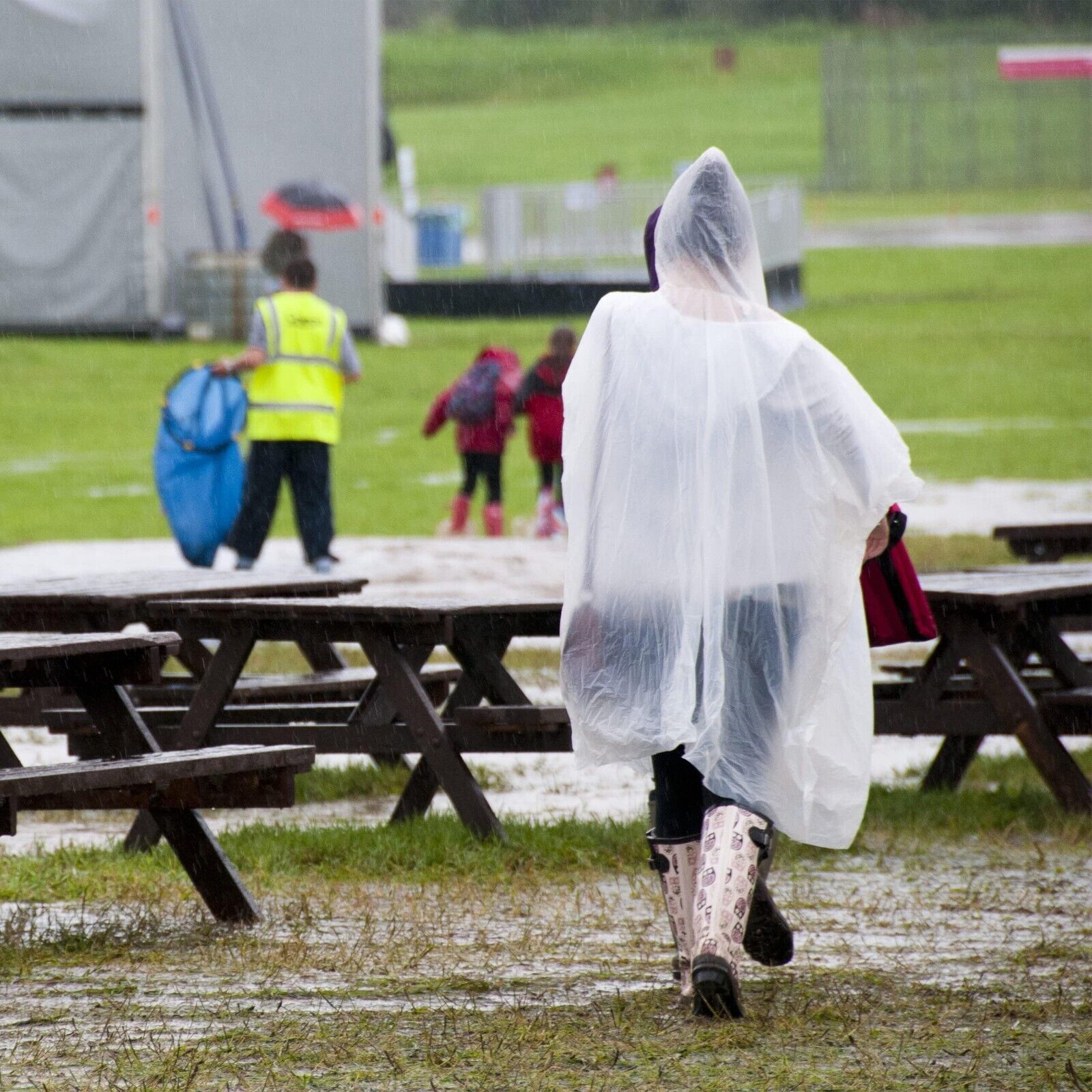 Regenjacke transparent Regenponcho einweg Regencape Poncho Regenmantel _ 5 stück