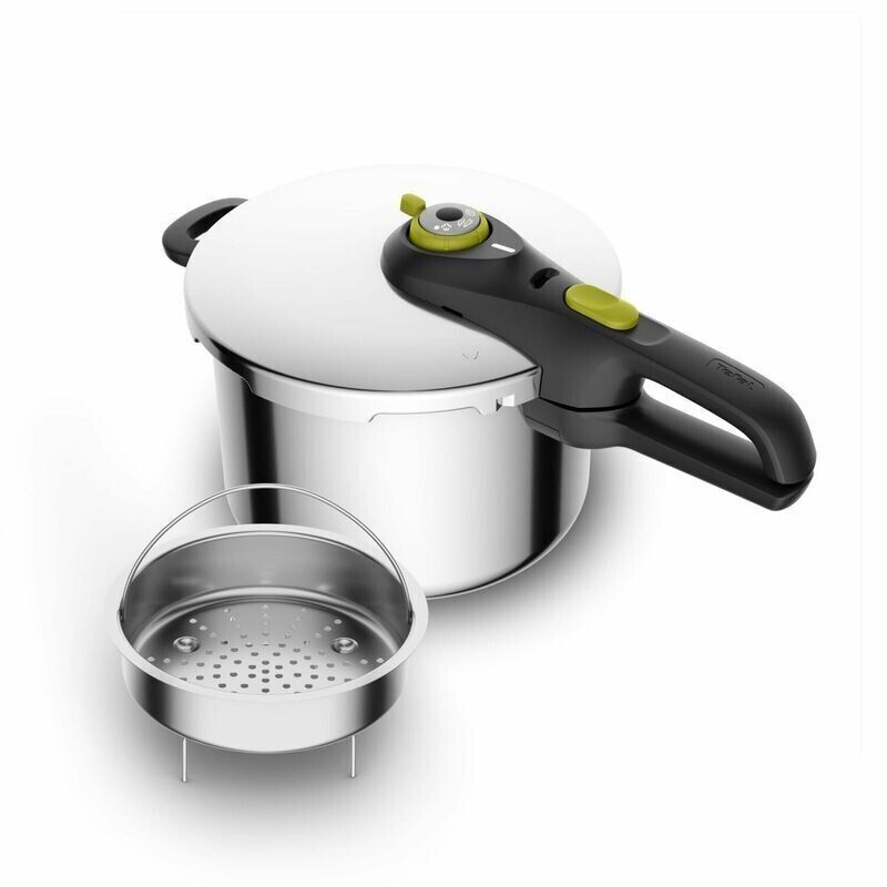 Tefal Secure 5 Schnellkochtopf P25307 | inklusive Dampfkorb mit Dreifuß | 6 L Fassungsvermögen | Hochwertiger Edelstahl | 5-Fach Sicherheitssystem | Geeignet für alle Herdarten, inklusive Induktion