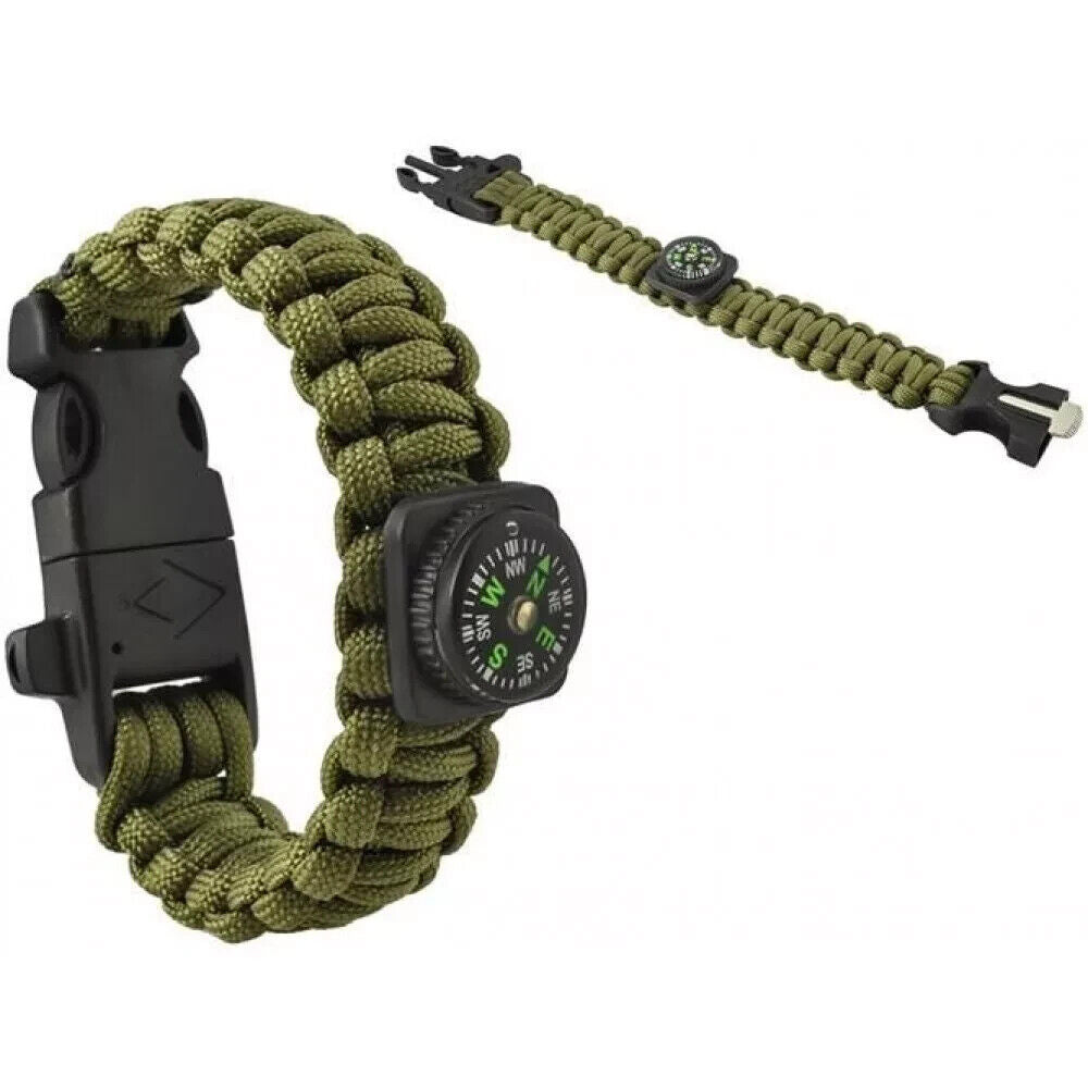 Survival Armband Paracord Überlebensarmband Feuerstein Kompass taktisch Outdoor