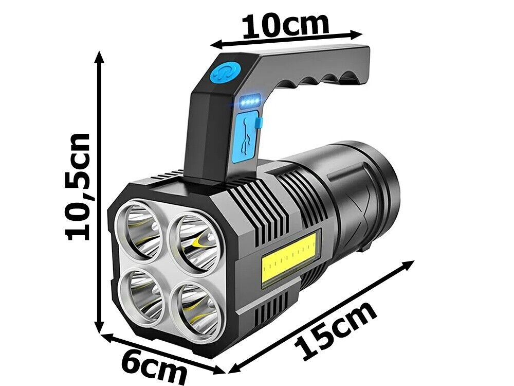 LED Handscheinwerfer Camping USB  Taschenlampe military searchlight 2 in 1