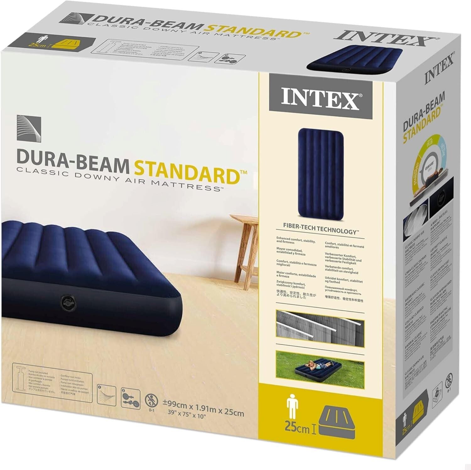 Intex 64757 Luftbett Luftmatratze Gästebett Classic Downy Bett 99x191x25