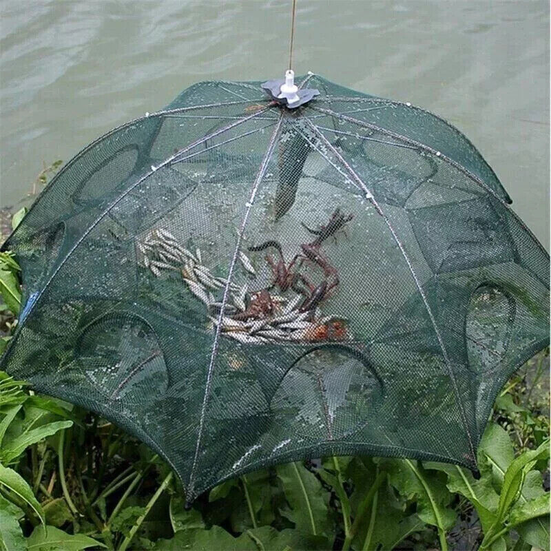 Faltbar Reuse Angeln Fischfalle Köderfischreuse Krebsreuse,Fischernetz Löcher