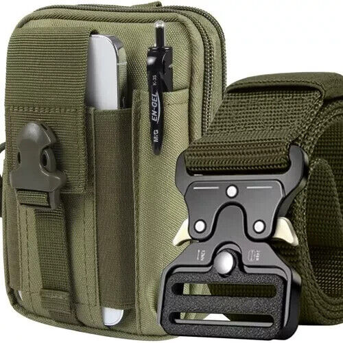 Outdoor Molle Smartphone Taktische Gürteltasche + Gürtel Hüfttasche Bauchtasche