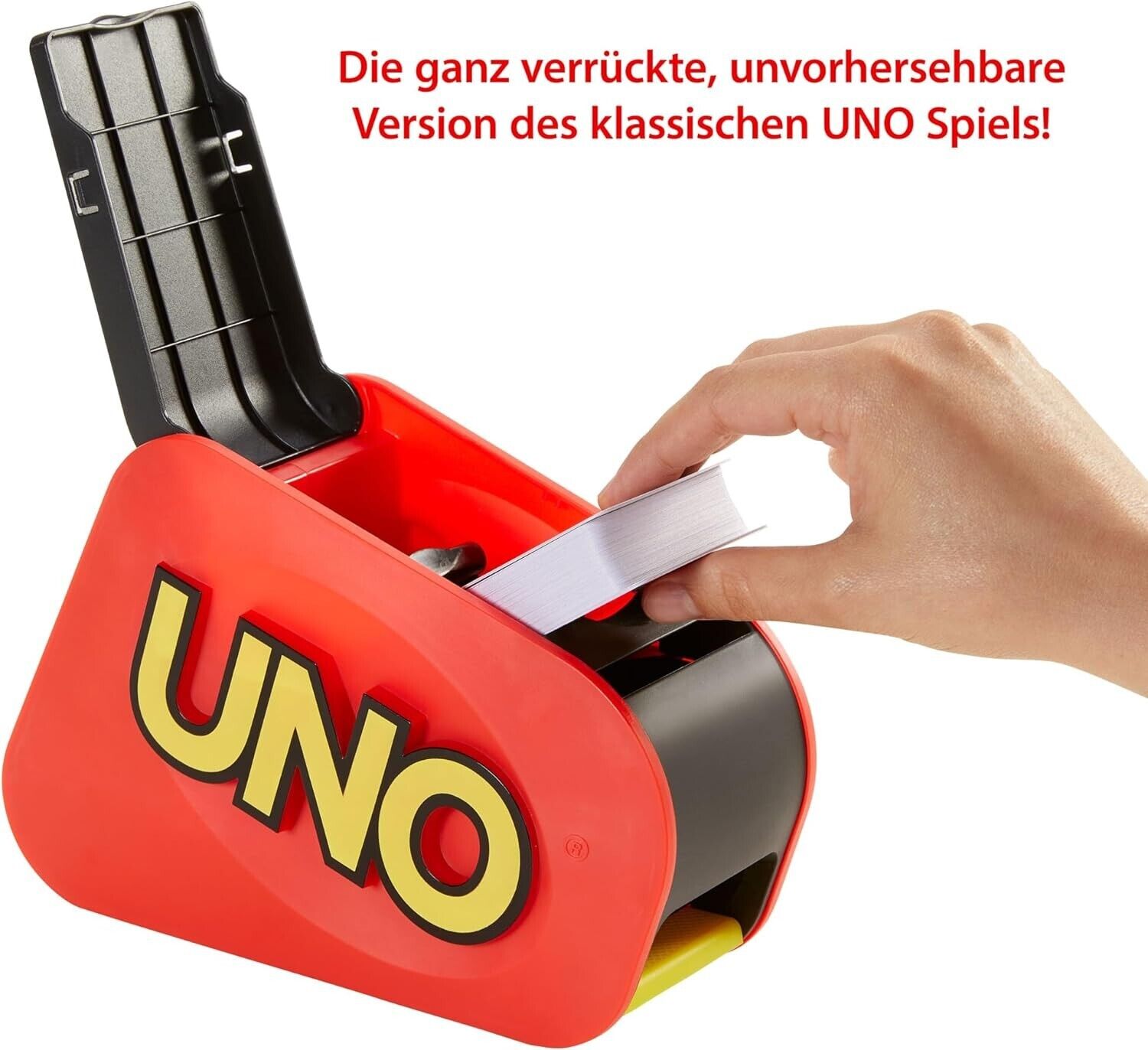 Mattel Games UNO Extreme!, Uno Kartenspiel für die Familie, mit Kartenwerfer, Pe