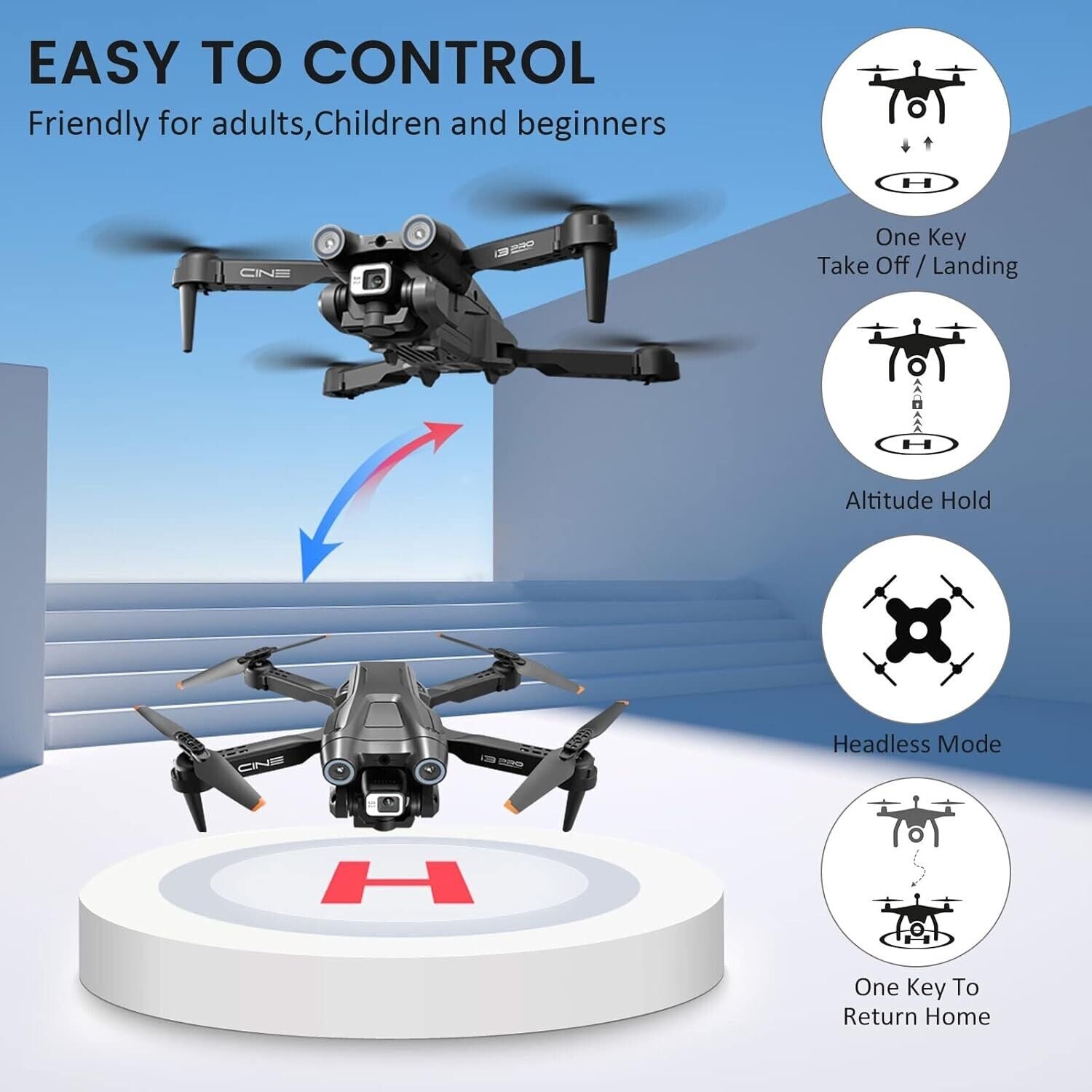 Drohne mit 4K HD Kamera 5G Wifi GPS RC Faltbare Quadcopter 40 Minuten Flugzeit