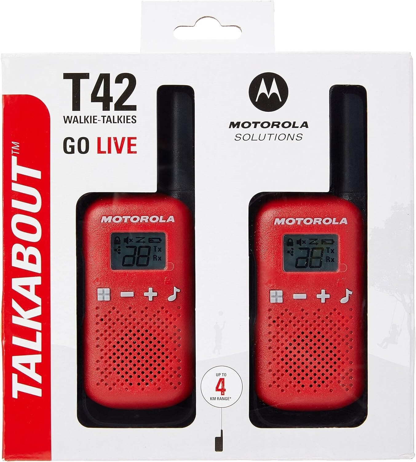 MOTOROLA TALKABOUT T42 TWINPACK ROT PMR446 LIZENZFREI BIS ZU 4 KM REICHWEITE !!