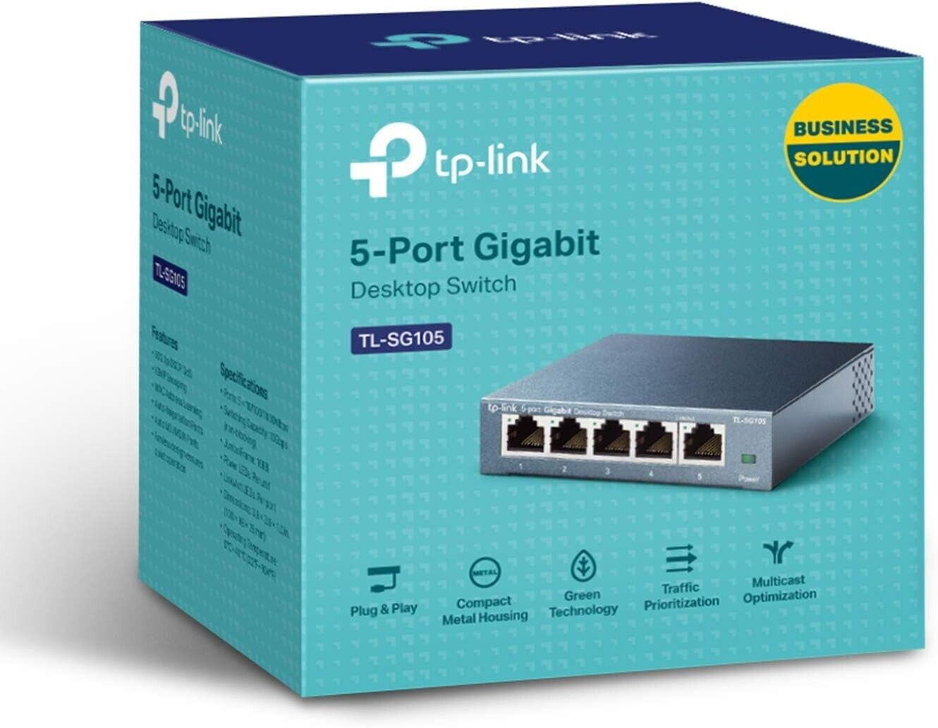 TP-Link TL-SG105 Gigabit Ethernet Switch 5-Port Unmanaged 10/100/1000Mbps -RJ-45