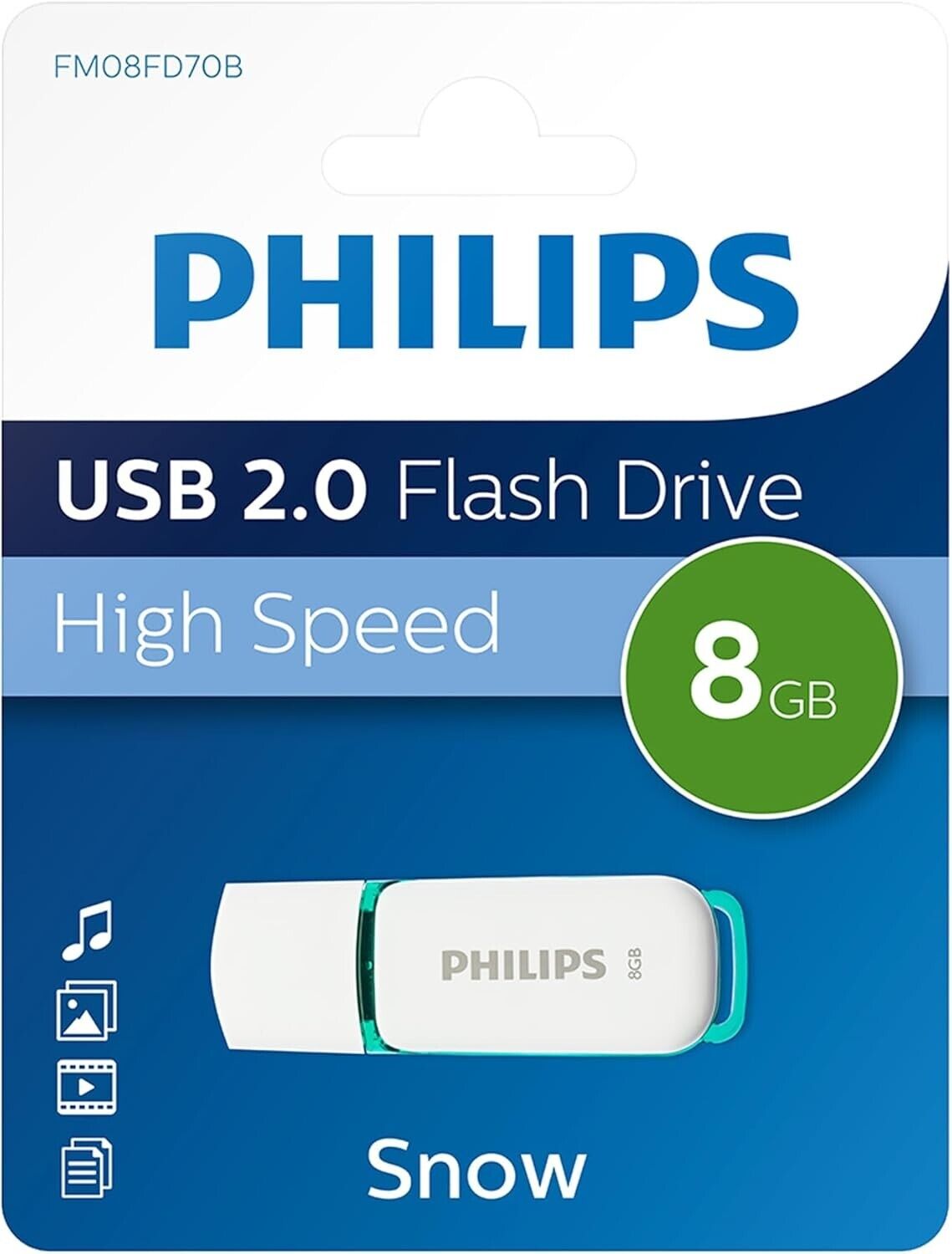 Philips 8 GB USB-Snow Edition 2.0 USB-Flash-Laufwerk 8GB für PC,Laptop, Computer