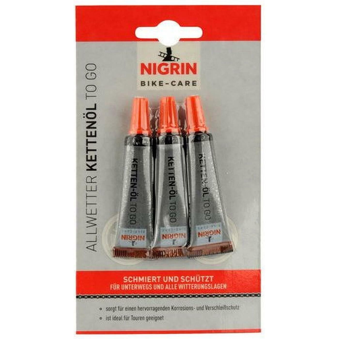 Nigrin 3x Tube Ketten-Öl Ketten-Fett Kriech-Öl f. Fahrrad-Öl MTB E-Bike Trekking