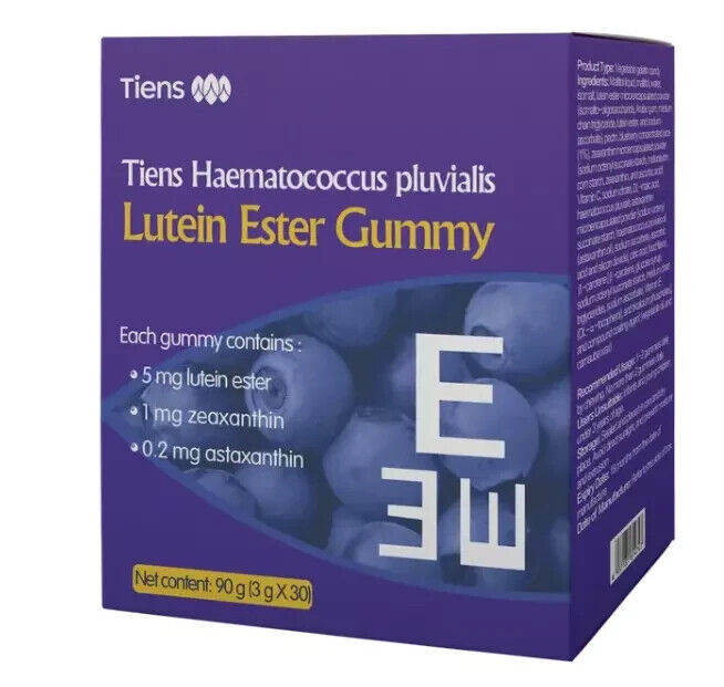 Tiens Lutein Ester Gummy für die Augengesundheit, Natürliche Astaxanthin, 30x 3g