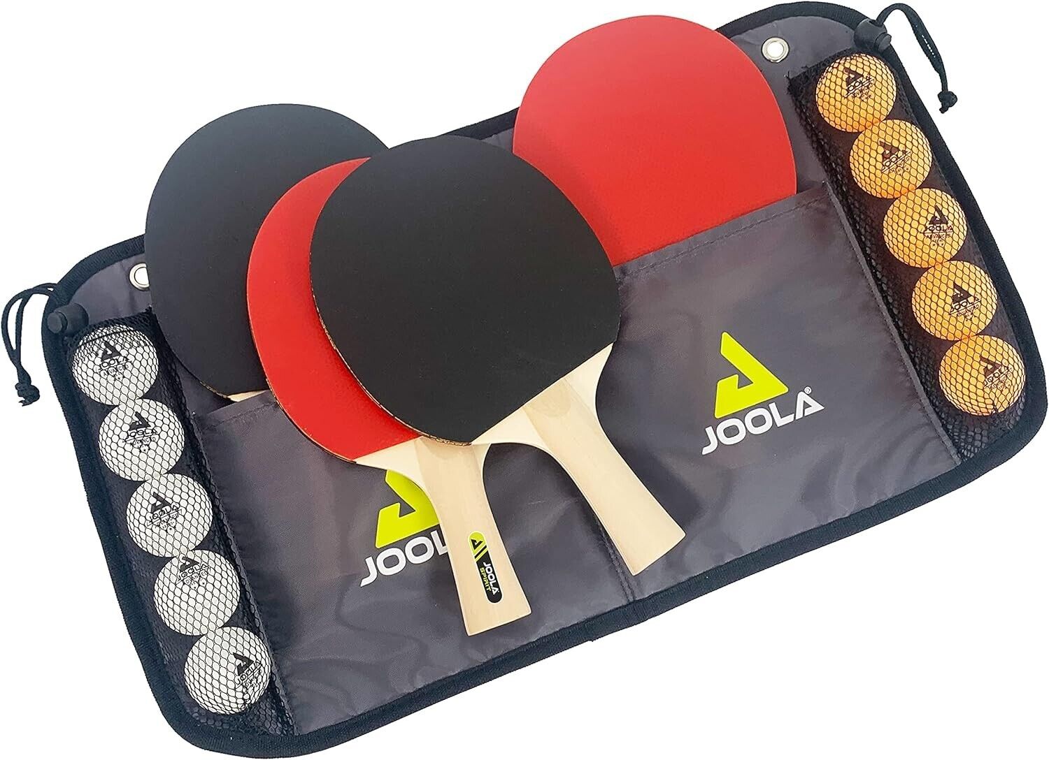 JOOLA Tischtennis Family Set 4 x Tischtennisschläger 10 x Bälle inkl. Tasche TT