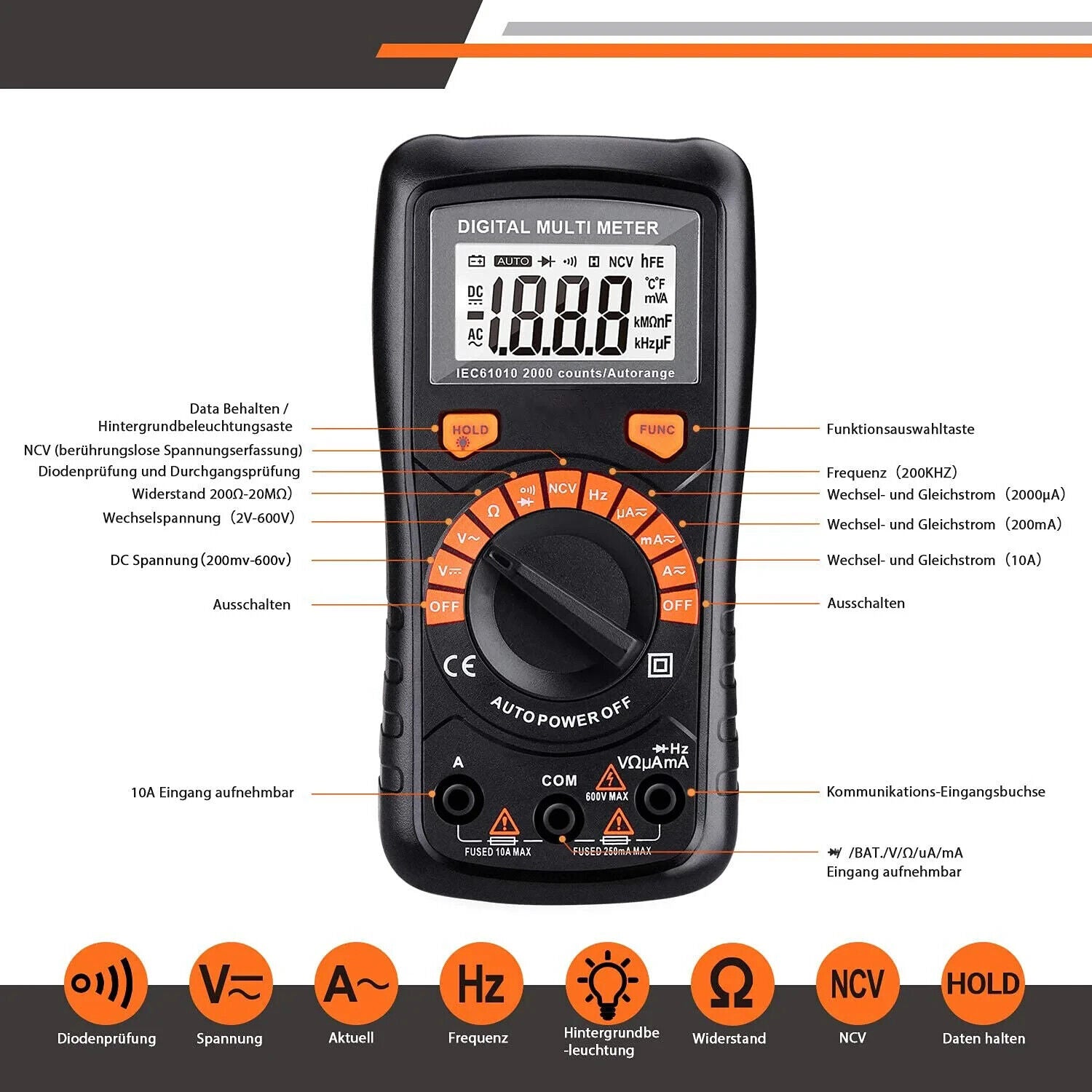 TACKLIFE Digital Multimeter Automatisch Digitaler Multi Tester