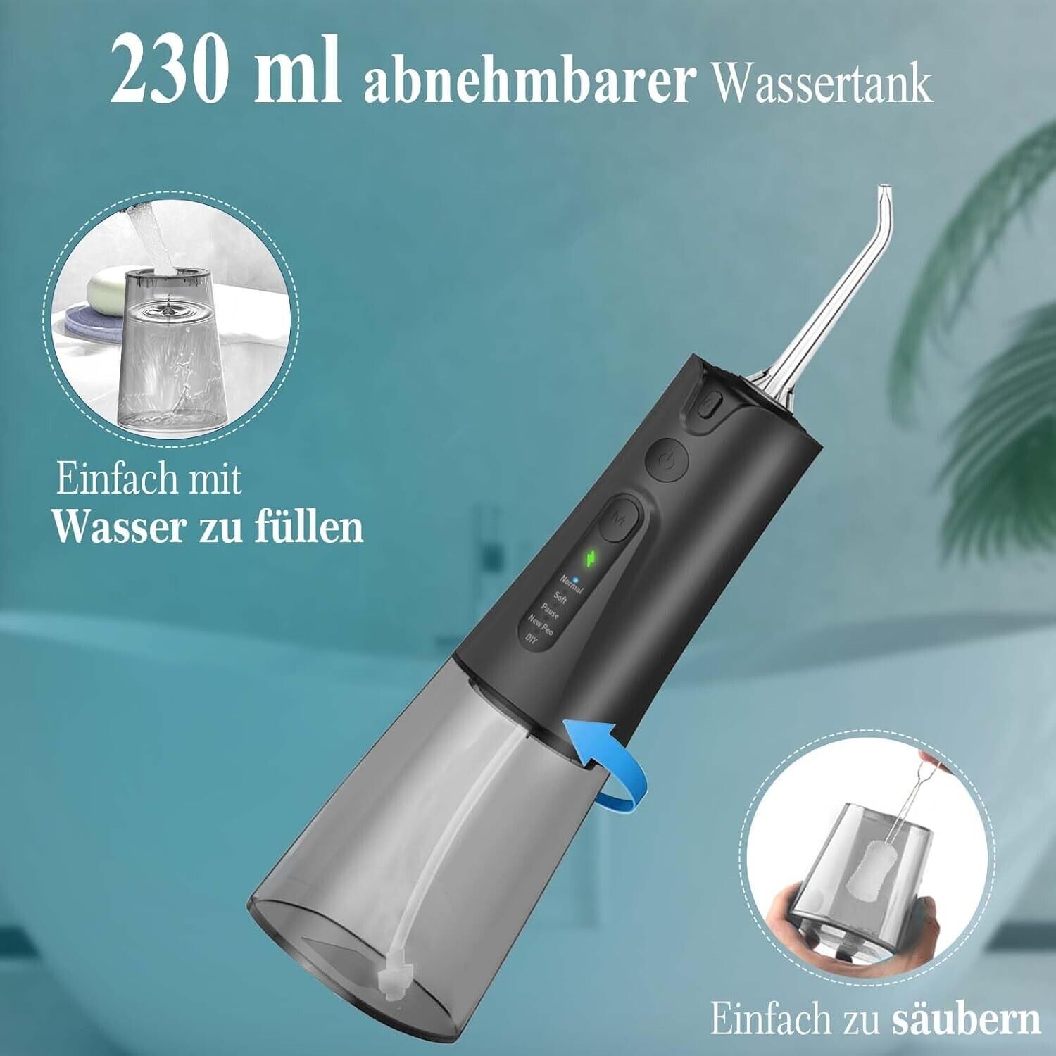 Munddusche Kabellos Elektrische Zahndusche Wasser Zahnreiniger, Oral Irrigator