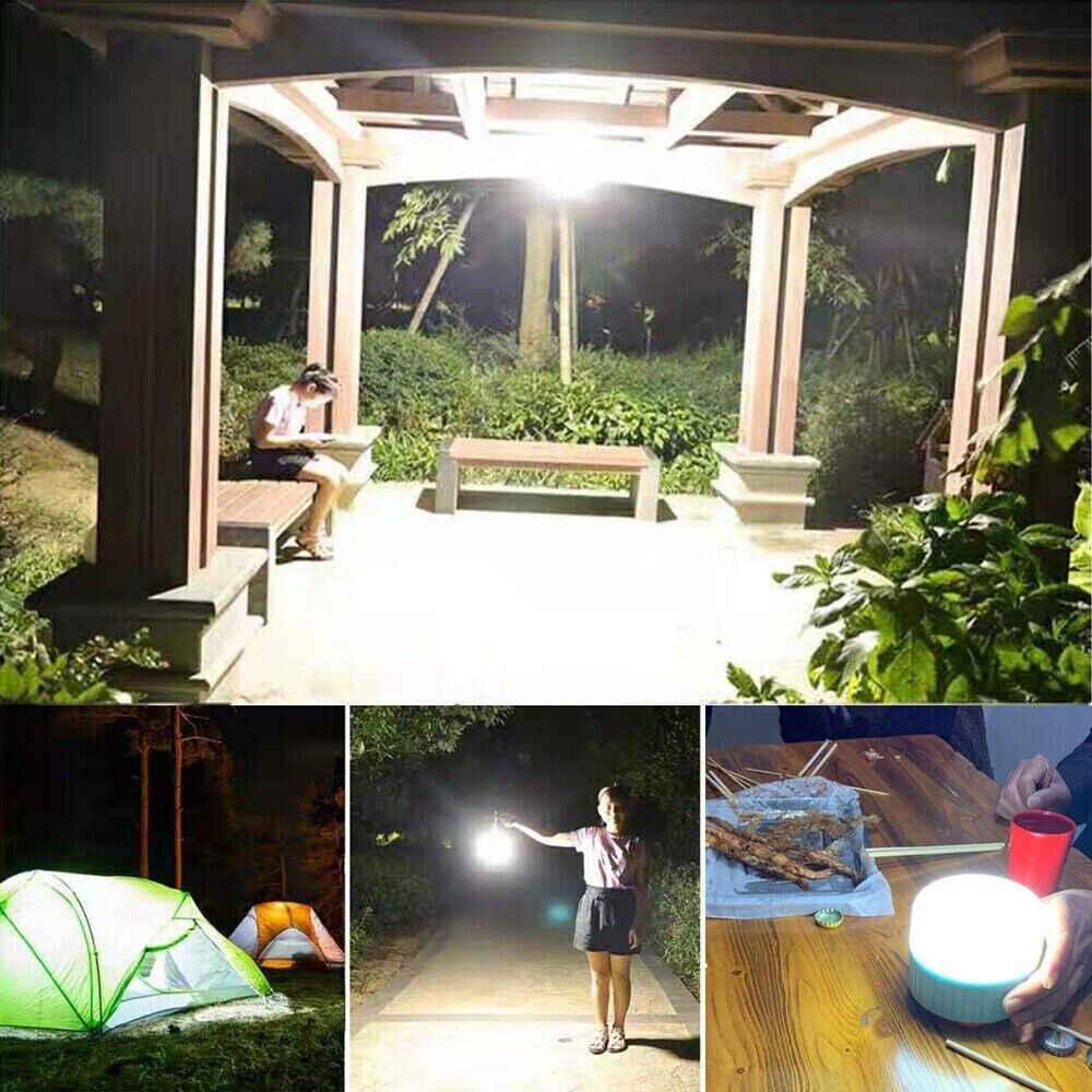 LED Solarleuchte Panel Zeltlicht Glühbirne Campinglampe Außen-beleuchtung 300W