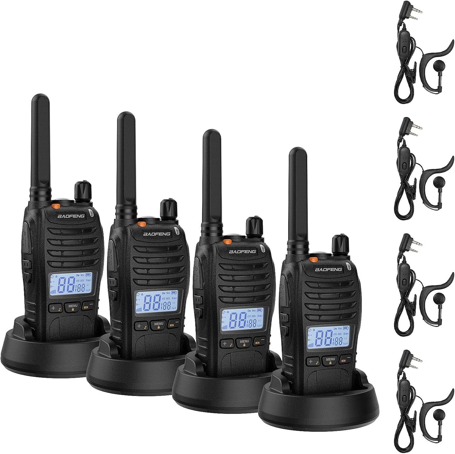 Baofeng Pro PMR446 Walkie Talkie Sprechfunkgeräte Handfunkgerät Set mit Headseat