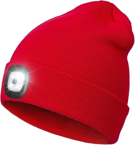 Wintermütze warme Strickmütze mit LED Licht aufladbar USB Beanie Portwest Mütze