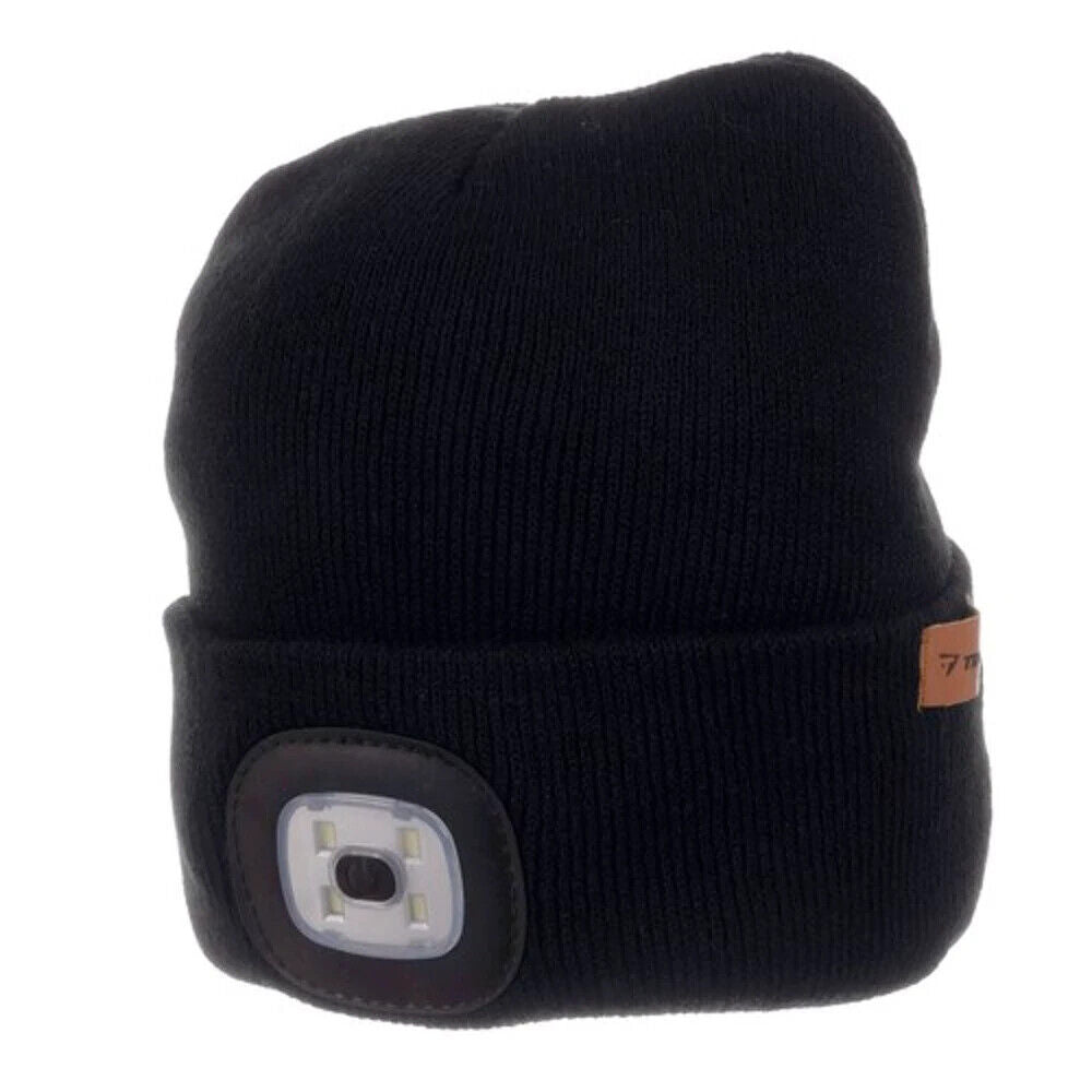 Wintermütze warme Strickmütze mit LED Licht aufladbar USB Beanie Mütze