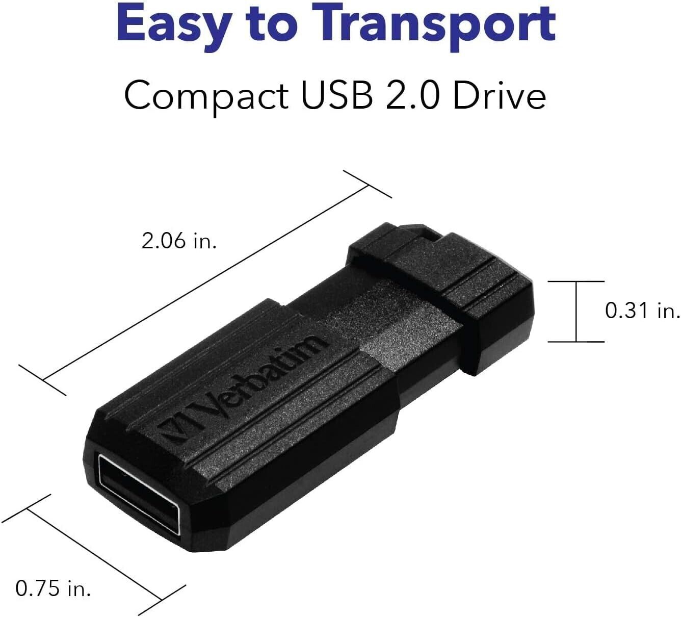 Verbatim USB Stick 32GB Speicherstick Drive PinStripe schwarz USB 2.0