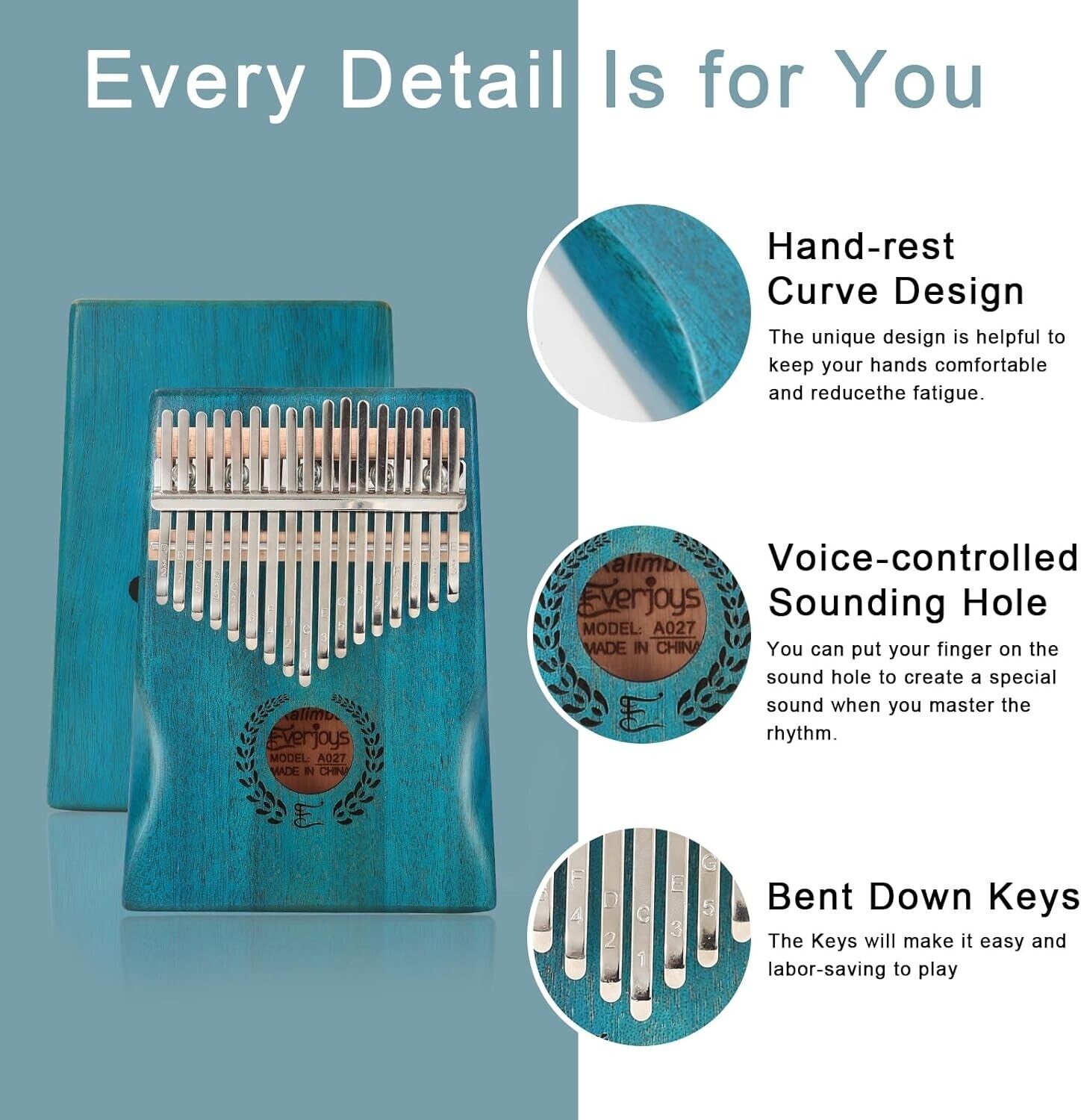 17 Tasten Kalimba Thumb Piano Finger Afrikanisches Instrument Musikinstrument