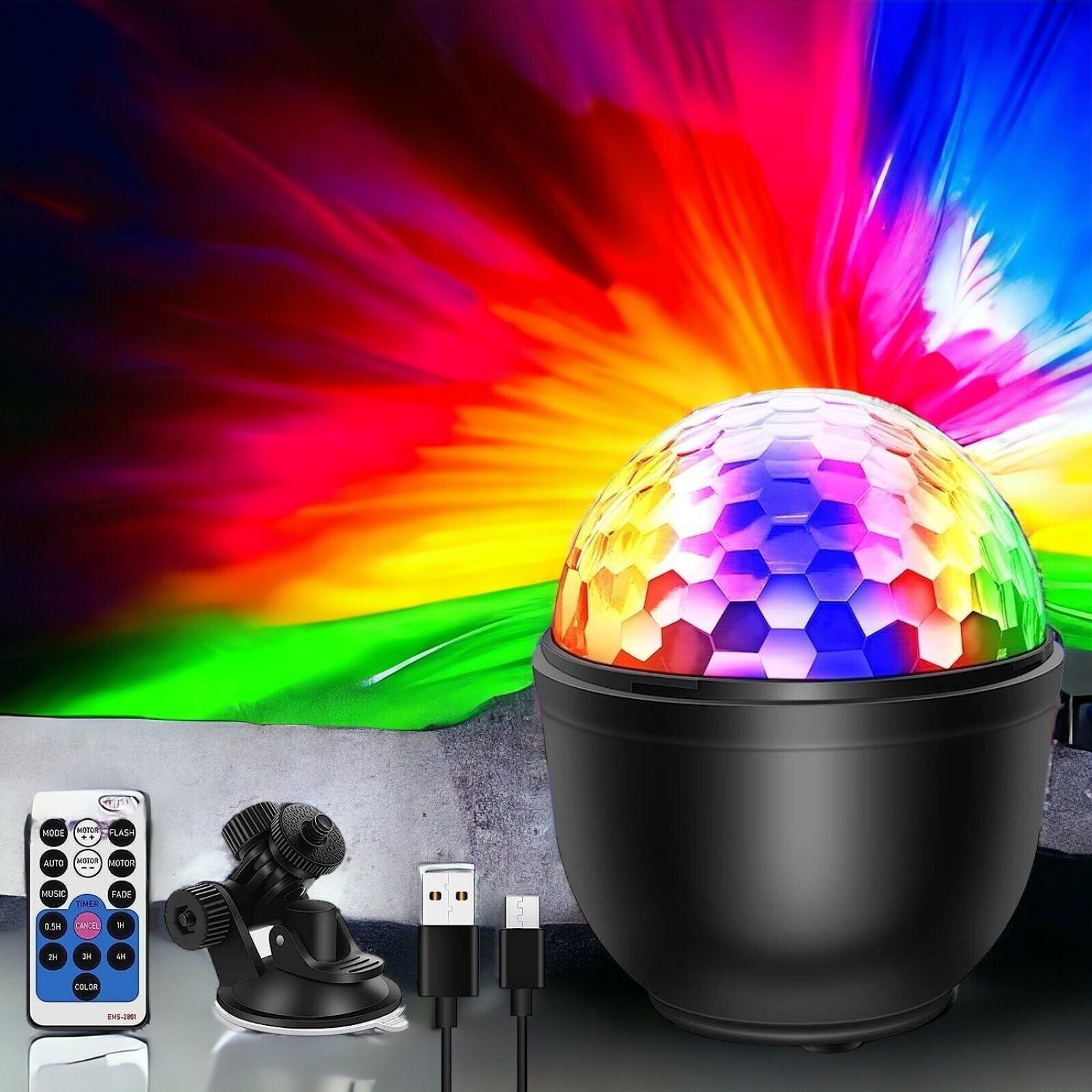 LED RGB Discokugel Lichteffekt Bühnenlicht Party DJ Lampe Hochzeit Mit Ständer