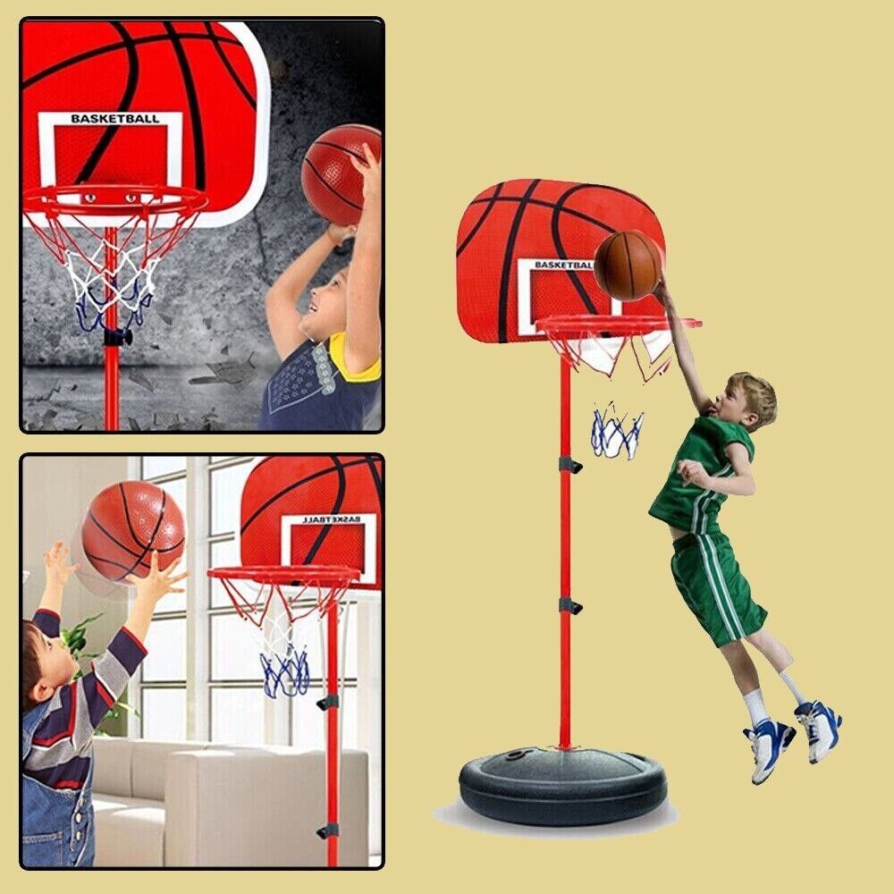 Kinder Basketball SET+Basketballkorb +Basketballständer+Pumpe+ Ball 63-150cm