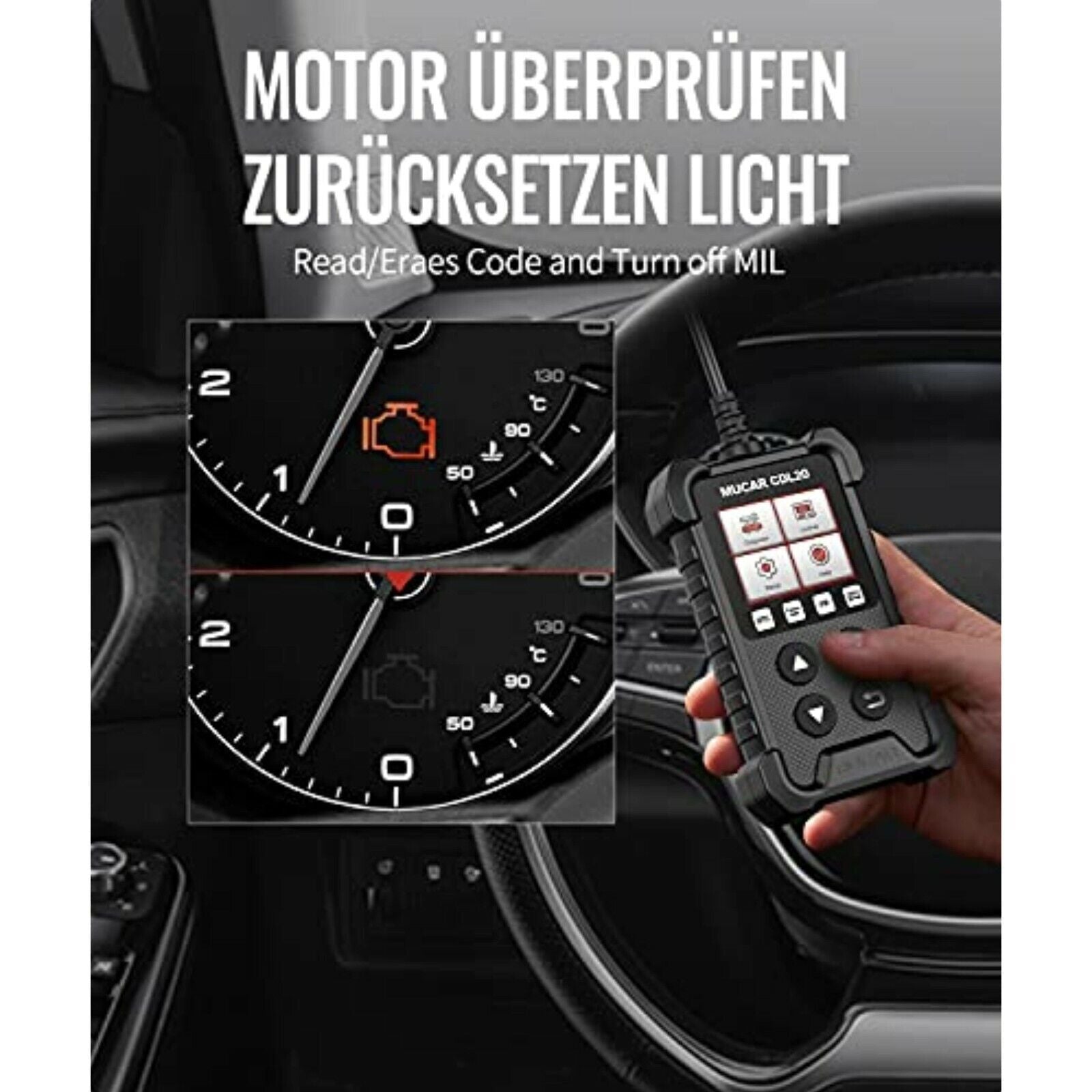 mucar OBD2 Diagnosegerät, CDL20 OBD2/EOBD diagnosegerät Auto, Universal KFZ- V