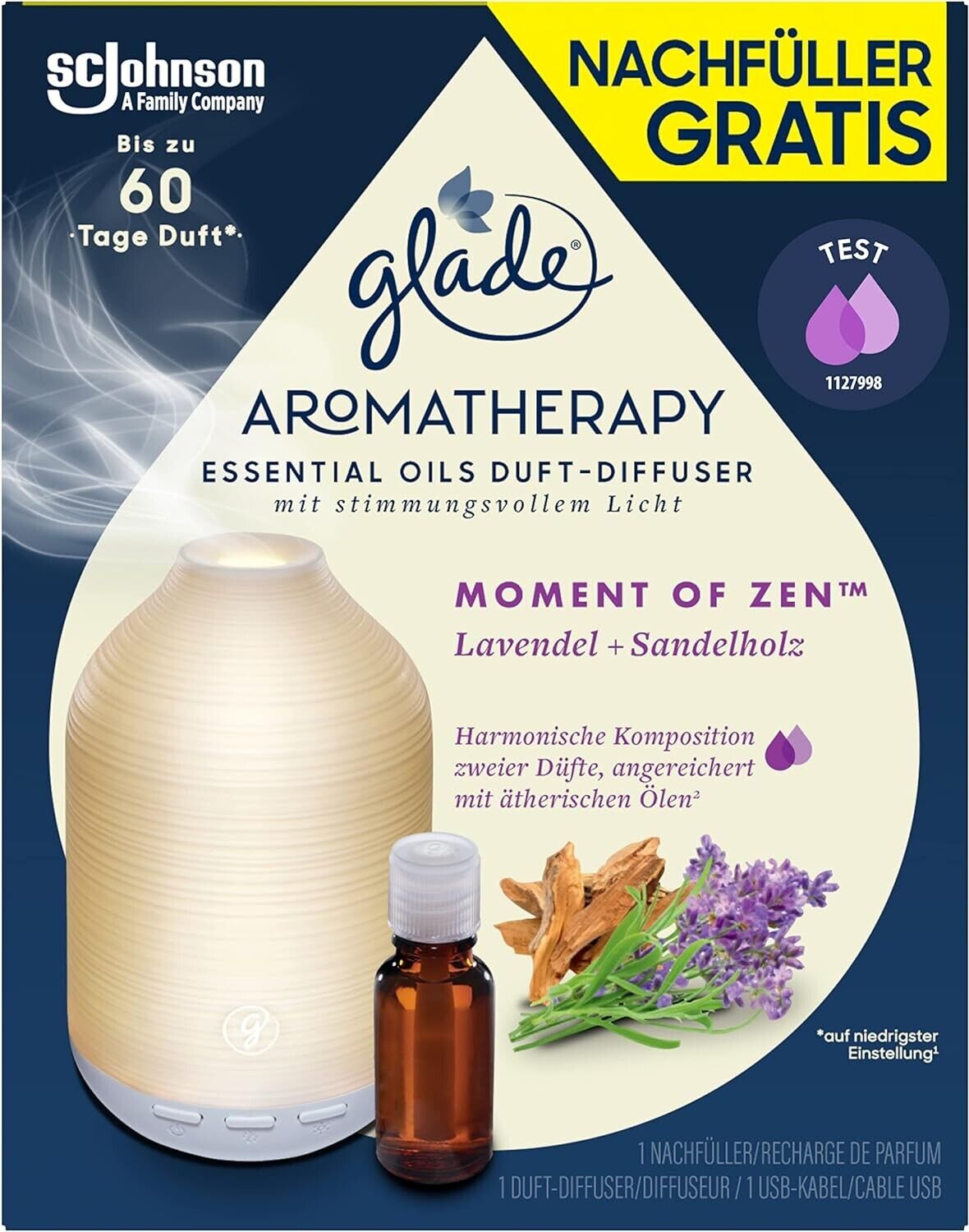 Glade Aromatherapy Essentials Oil Duft Diffuser Lavendel und Sandelholz