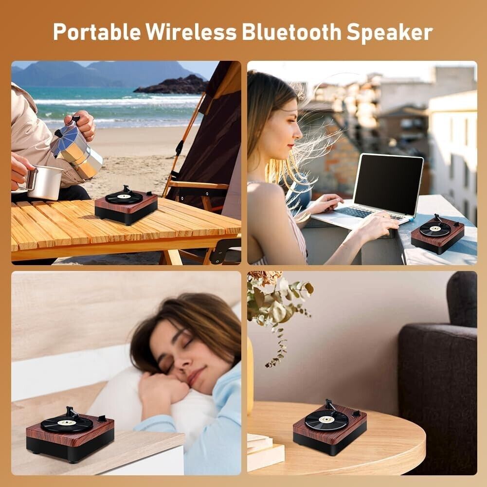 Bluetooth-Lautsprecher,Turntable Design Bluetooth-Lautsprecher Portable Wireless