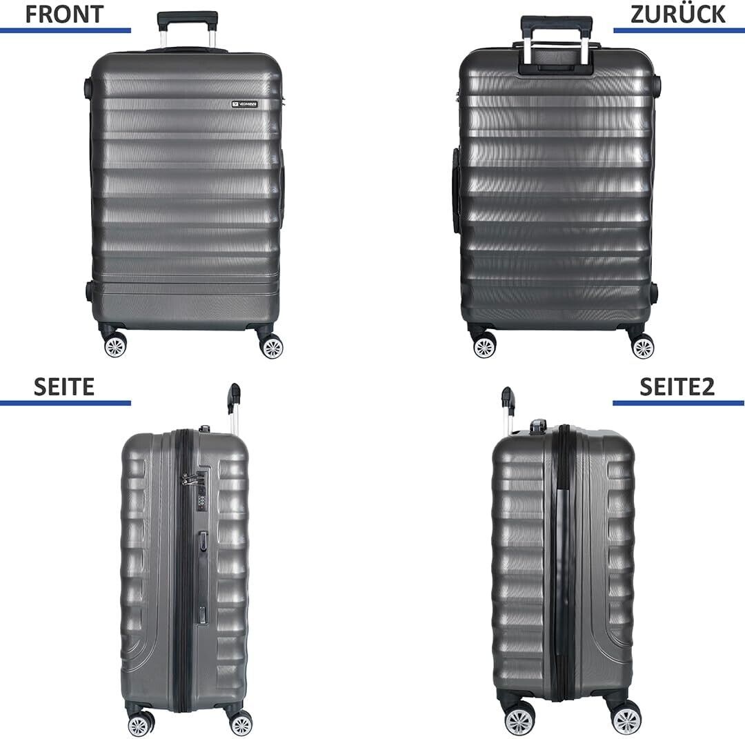 Kofferset 3 teilig Hartschalen Koffer Trolley Reisekoffer 3er Set 4Rollen M-L-XL