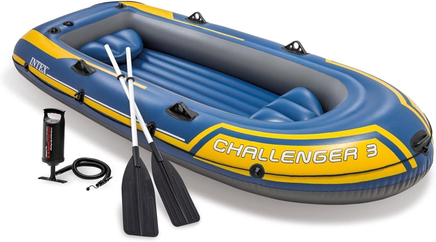 INTEX Challenger 3 Set Schlauchboot + Paddel + Pumpe Angelboot 3 Personen