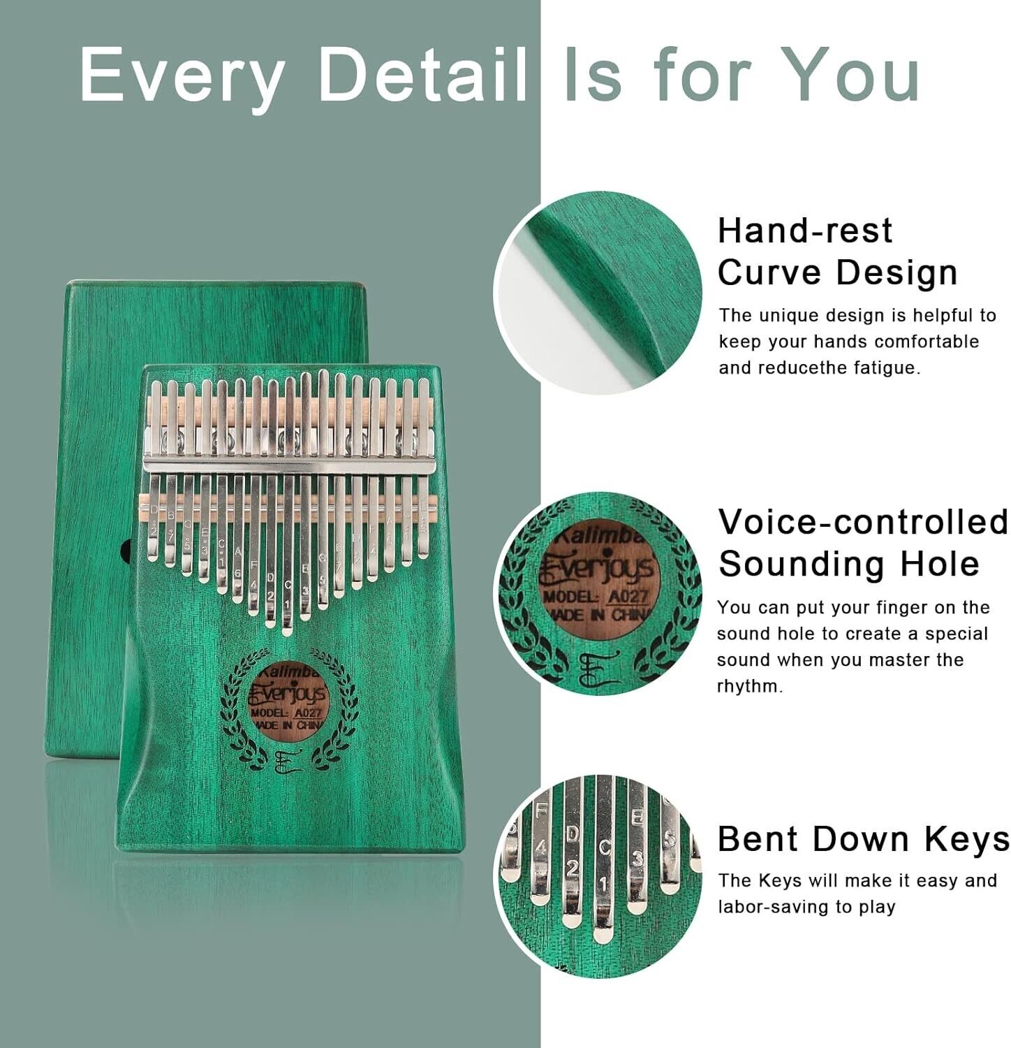 17 Tasten Kalimba Thumb Piano Finger Afrikanisches Instrument Musikinstrument